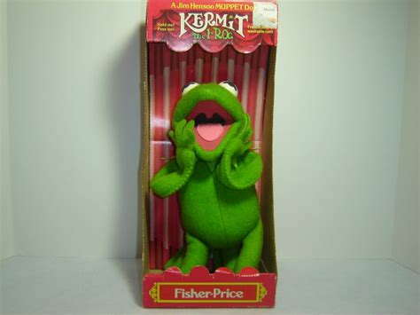 Vintage 1976 Fisher Price Muppets KERMIT THE FROG W BOX Jim Henson 850