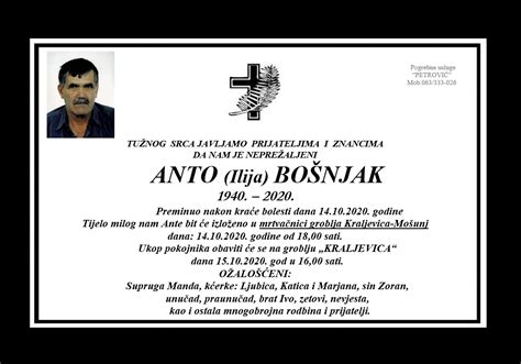 Anto Ilija Bo Njak Osmrtnice Ksb