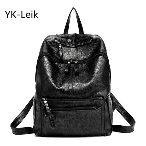 Yk Leik 2017 Leather Backpack High Quality Pu Leather Women Backpacks