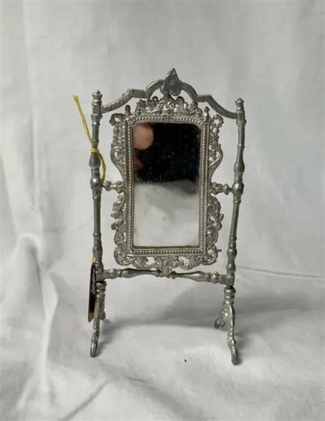 Rare En Pivot Miroir Ancien Poup E Allemand Miniature Souple Tain