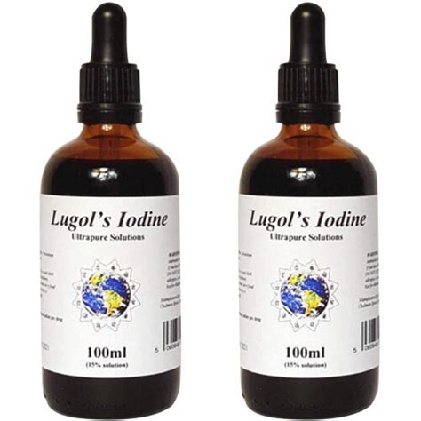 Lugols Iodine Solution 2 X 100ml Full Strength 15 Ultrapure Solutions