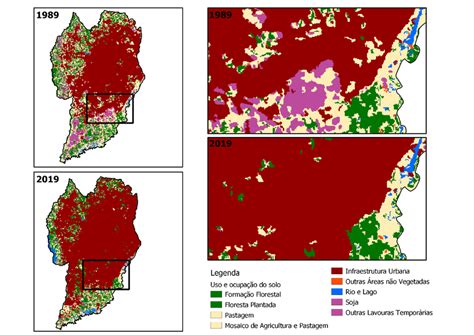 Mapa De Uso E Ocupa O Do Solo Do Munic Pio De Curitiba Para Os Anos