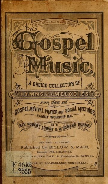 Gospel Music A Choice Collection Of Hymns And Melodies New And Old