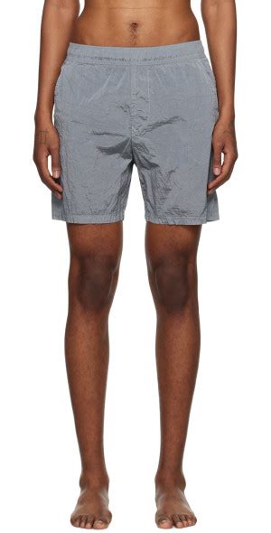 Stone Island Gray Metallic Swim Shorts