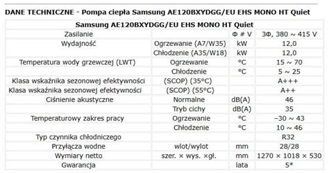 WYSOKOTEMPERATUROWA 12 kW EHS MONO HT QUIET POMPA CIEPŁA SAMSUNG