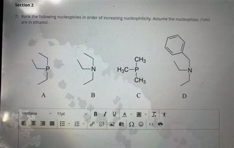 Solved Rank The Following Nucleophiles In Order Of