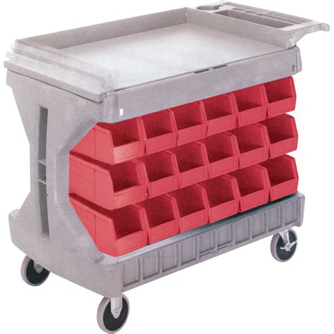 Akro Mils Cc Pro Cart With Blue Bins Double Sided Bins