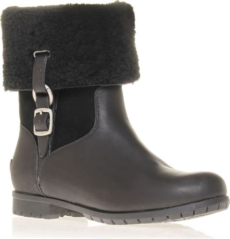 Ugg Bellvue Iii Leather Ankle Boots In Black Lyst