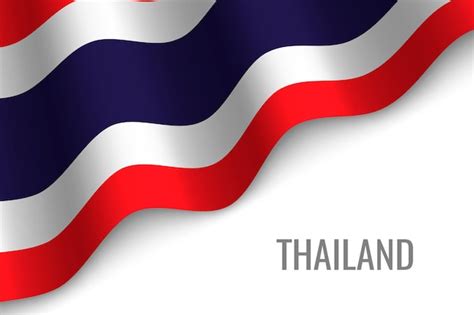 Premium Vector Waving Flag Of Thailand