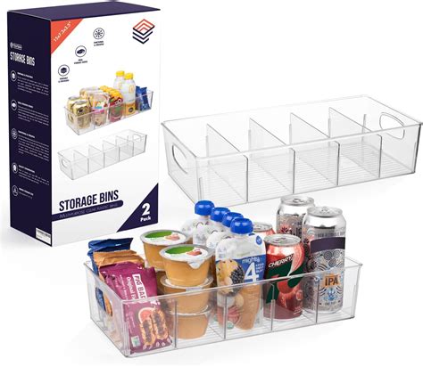 Jaweaver 6 Pack Refrigerator Organizer Bins With Removable