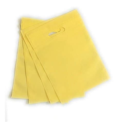 Plain Yellow D Cut Non Woven Bag For Shopping Capacity 3 Kg At Rs