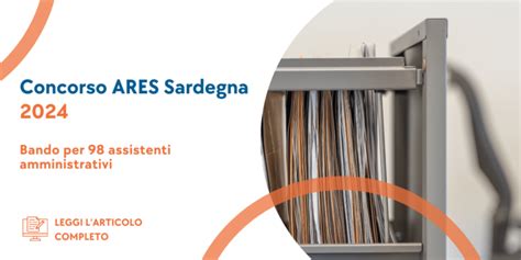 Concorso Assistenti Amministrativi Ares Sardegna Posti