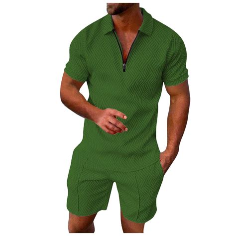 Papeey Men Short Sets Outfits Sets Outfits Polo Shirt Tracksuit Set