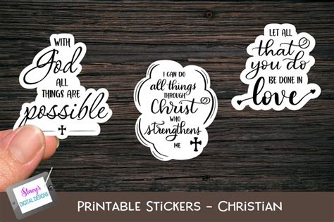 Printable Stickers Christian Bible Verses Png 1189068 Stickers Design Bundles