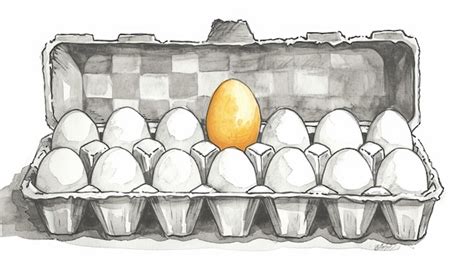 Premium Photo | Drawing of an Egg in a Carton Simple and Informative ...