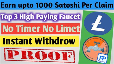 Upto 1000 Ltc Satoshi Per Claim No Timer No Limet Instant