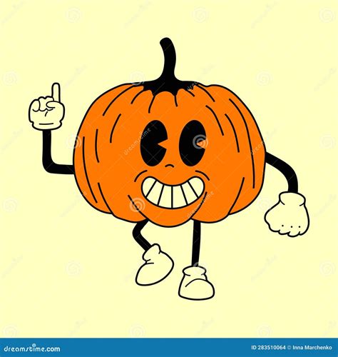 Pumpkin S Cartoon Mascot Character S S S Old Animation Style