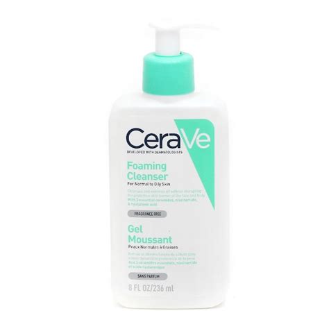 Cerave Gel Moussant Nettoyant Soin Visage Peaux Grasses