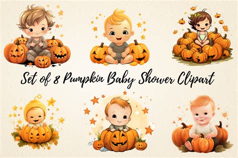 Pumpkin Baby Shower Clipart Bundle Graphic By Pcudesigns · Creative Fabrica