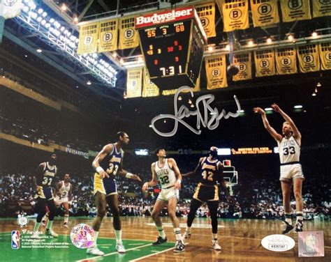 Larry Bird Signed Celtics 8x10 Photo JSA Bird Pristine Auction