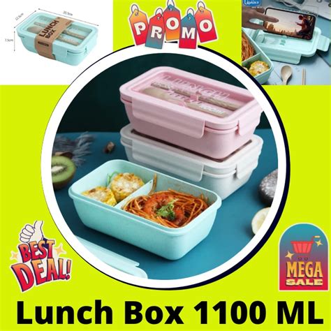 Jual Lunch Box Kotak Bekal Kotak Makan Ompreng Tempat Makan Jerami 1100