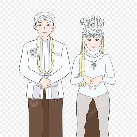 Siger Sunda White Transparent, Sundanese Traditional Wedding Couple With Muslim Hijab Bride ...