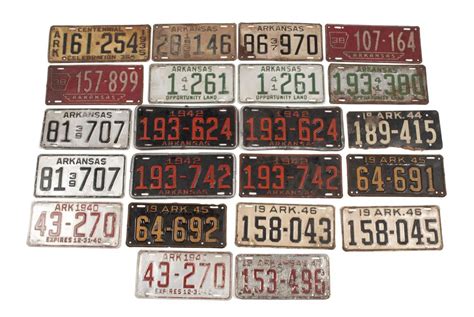 Lot Twenty Two Vintage Arkansas License Plates