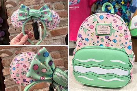 New Pastel Macaron Minnie Mouse Loungefly Backpack And Ear Headband