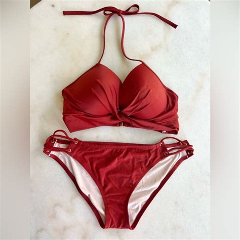 Shade Shore Swim Shade Shore Bikini Set Matching Set Burgundy Red