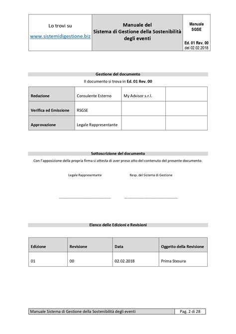 Kit Documentale Sistema Di Gestione ISO 20121 SistemiDiGestione Biz