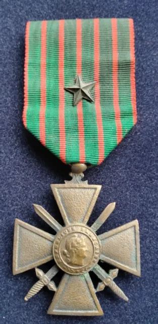 Rare Ww French Croix De Guerre France War Medal Original