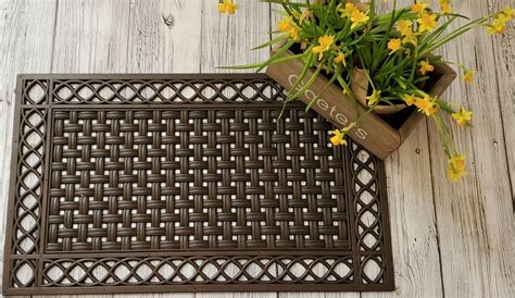 Elegant Lattice Rubber Door Mat New England Designs