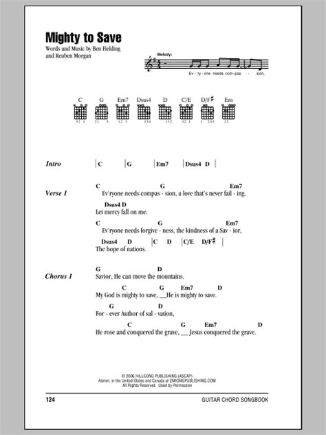 Mighty To Save by Hillsong Worship - Guitar Chords/Lyrics - Guitar Instructor