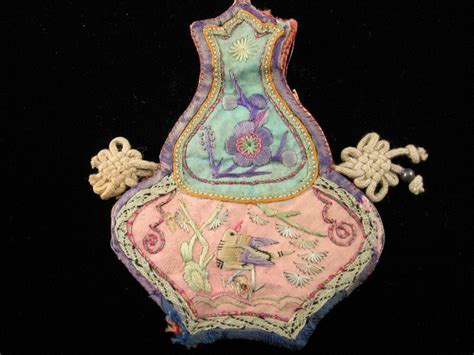 Antique Chinese Embroidered Purse Chinese Embroidered Embroidered