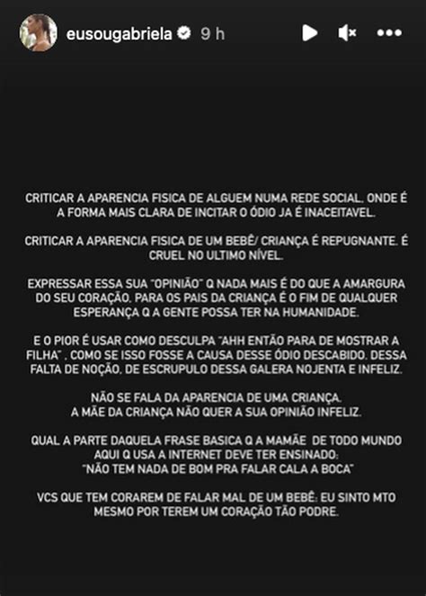 Gabriela Morais Ex Pugliesi Desabafa Sobre Cr Ticas A Apar Ncia Do