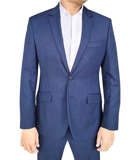 Men S Formal Blazer Color Navy Check 873 FIT ELEGANCE