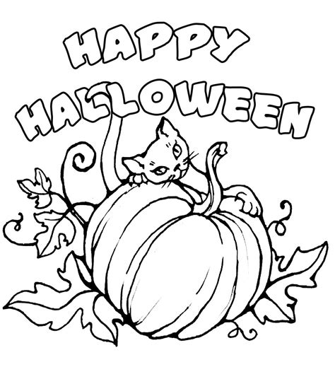 Printable Happy Halloween Coloring Pages