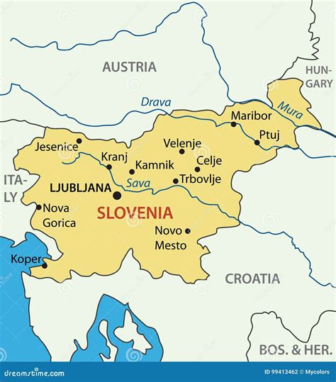 Map Of Slovenia Vector Illustration World Map Cartoondealer The Best