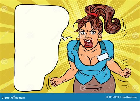 Businesswoman Shouting Rage And Anger Stock Vector Illustration Of Emotion Female 91167690