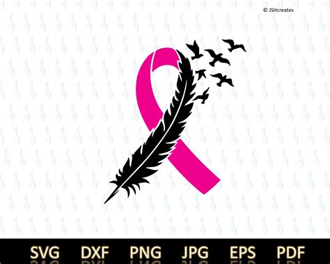 Breast Cancer Svg Cancer Survivor Svg Ribbon Feather And Etsy