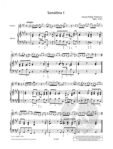 Georg Philipp Telemann Sheet Music for Violin