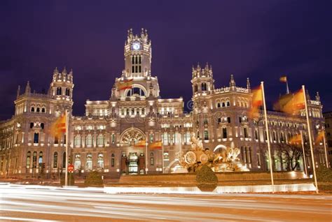 Madrid - Communications Palace from Plaza De Cibeles Stock Image ...