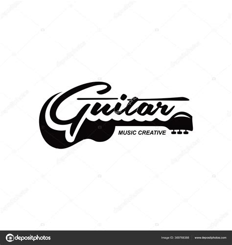 Guitar Logo Design Vector Stock Illustration Guitar Shop Logo Rock