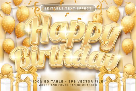 Happy Birthday 3d Text Effect Graphic By Novin Prasetya · Creative Fabrica