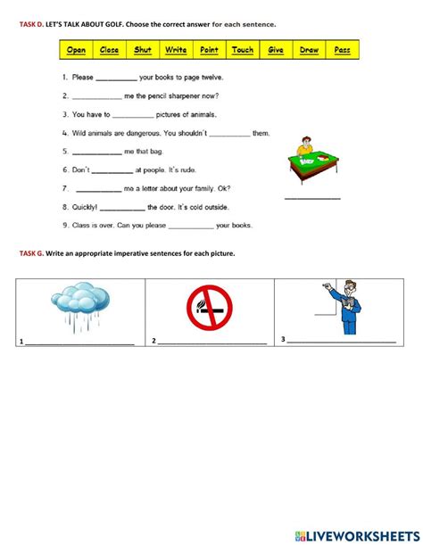 Unit 30 Imperatives Worksheet Live Worksheets