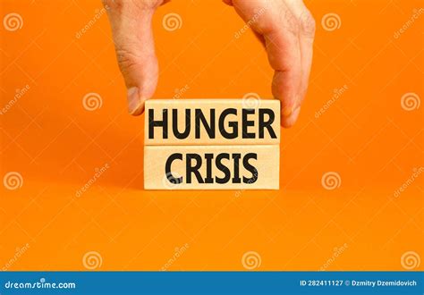 Hunger Crisis Symbol Concept Words Hunger Crisis On Wooden Blocks On A