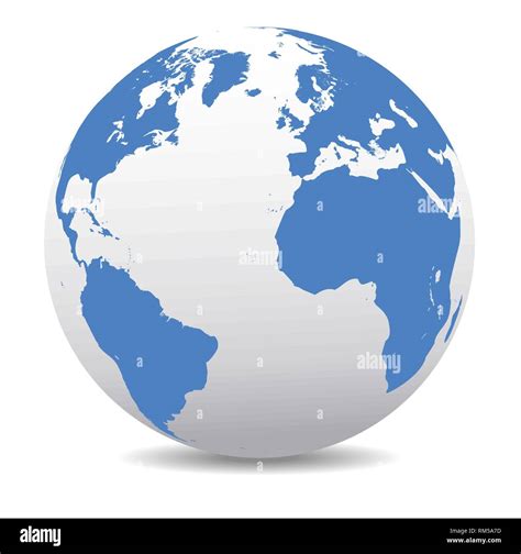 Europa América del Norte y del Sur África Mundo Global Vector icono