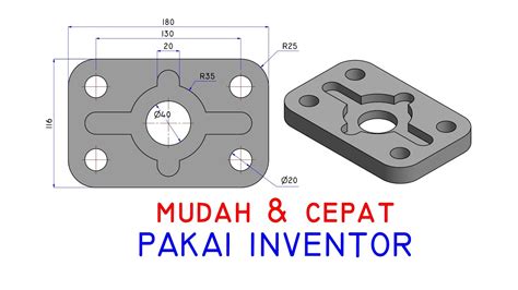 Autodesk Inventor Indonesia Latihan Sederhana Youtube