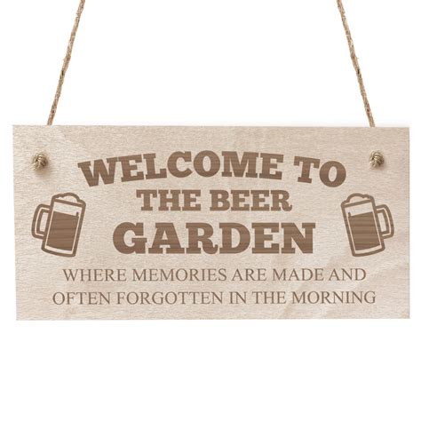 BEER GARDEN Sign Engraved Wall Sign Beer Gift Bar Signs