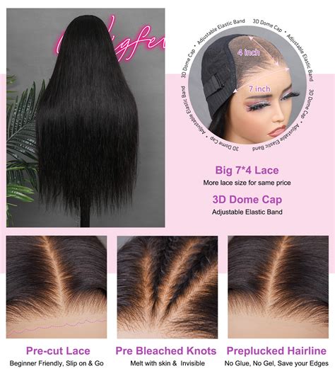 Wigfever Wear Go Wig Silky Straight 180 Density Glueless Human Hair Hd Lace Closure Wigs Wigfever